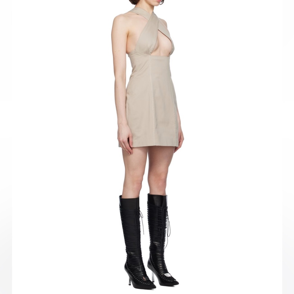 Sinead O’Dwyer SSENSE Taupe Minidress in Size 6 - Picture 2 of 8